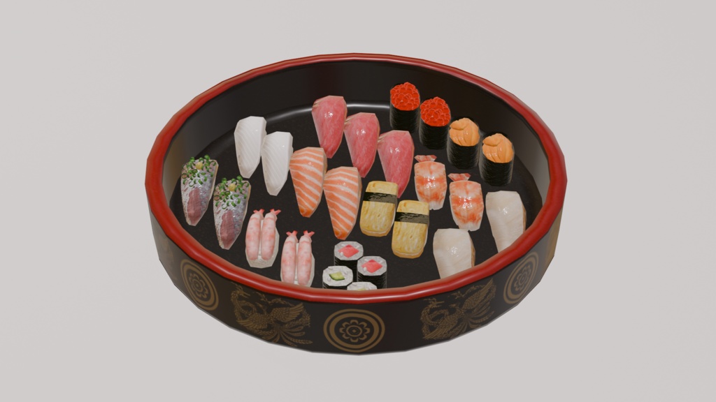 上寿司モデル ~龍-ryu- ~ Blender/FBX