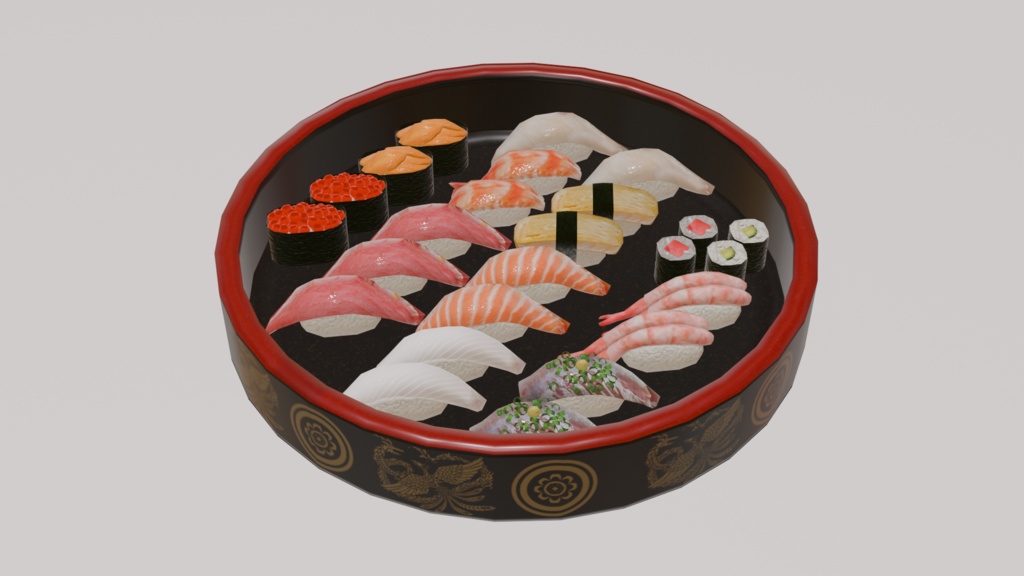 上寿司モデル ~龍-ryu- ~ Blender/FBX