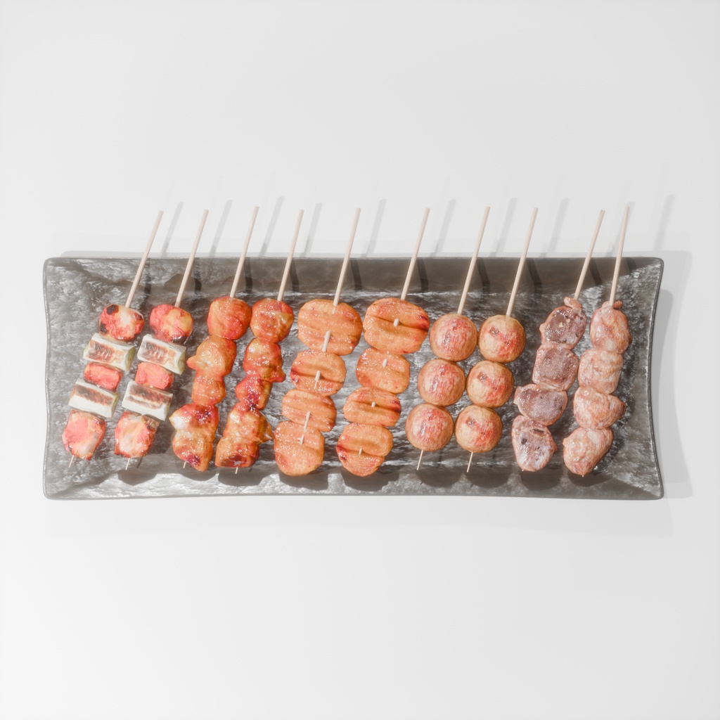 焼鳥の盛り合わせ(5種類)肉~Yakitori assortment (5 types)meet~Blender/FBX