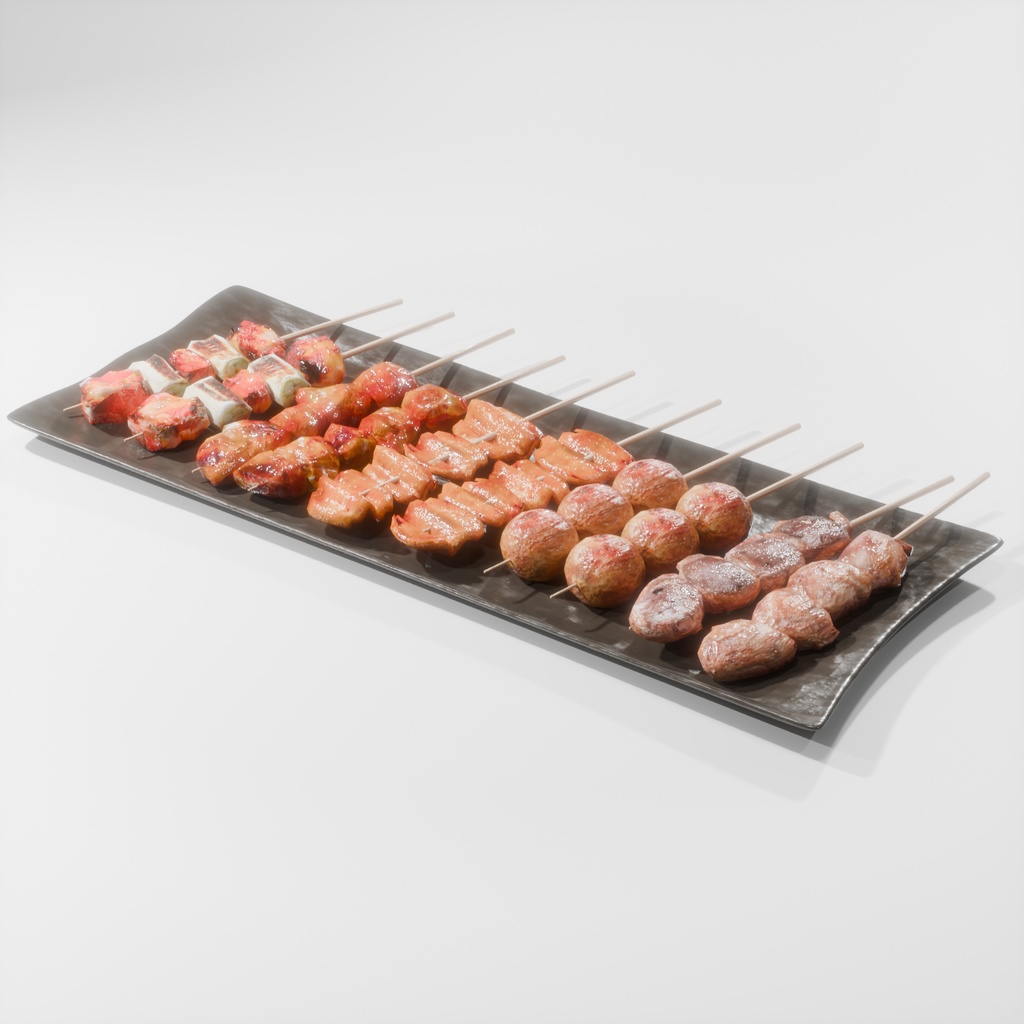 焼鳥の盛り合わせ(5種類)肉~Yakitori assortment (5 types)meet~Blender/FBX