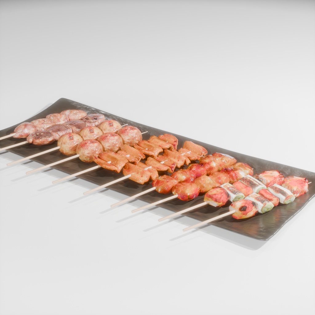 焼鳥の盛り合わせ(5種類)肉~Yakitori assortment (5 types)meet~Blender/FBX