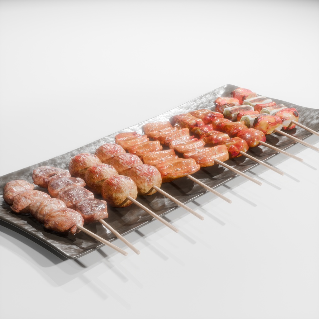 焼鳥の盛り合わせ(5種類)肉~Yakitori assortment (5 types)meet~Blender/FBX