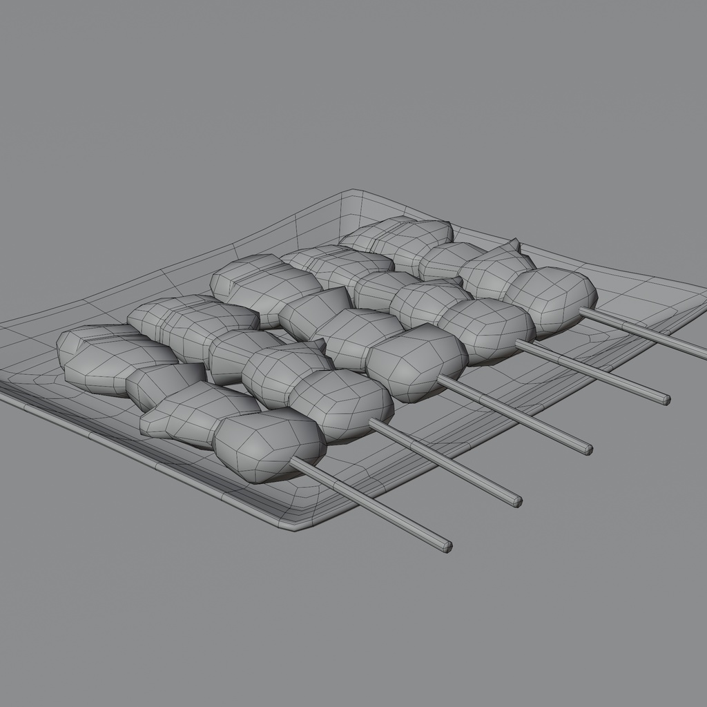 【無料配布】焼鳥のもも~Yakitori momo~Blender/FBX