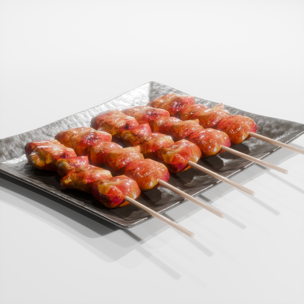 【無料配布】焼鳥のもも~Yakitori momo~Blender/FBX