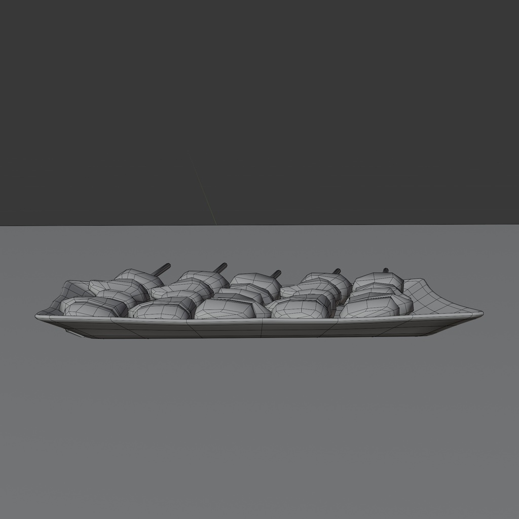 【無料配布】焼鳥のもも~Yakitori momo~Blender/FBX