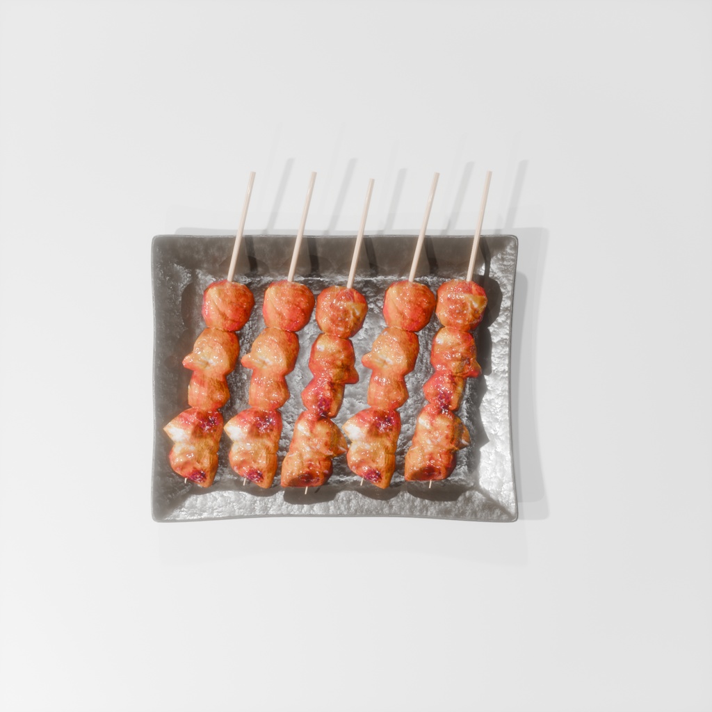 【無料配布】焼鳥のもも~Yakitori momo~Blender/FBX