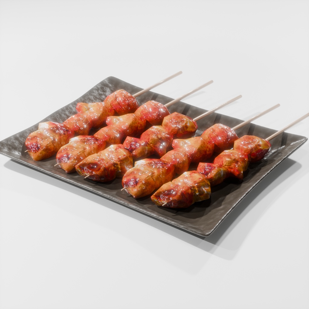 【無料配布】焼鳥のもも~Yakitori momo~Blender/FBX