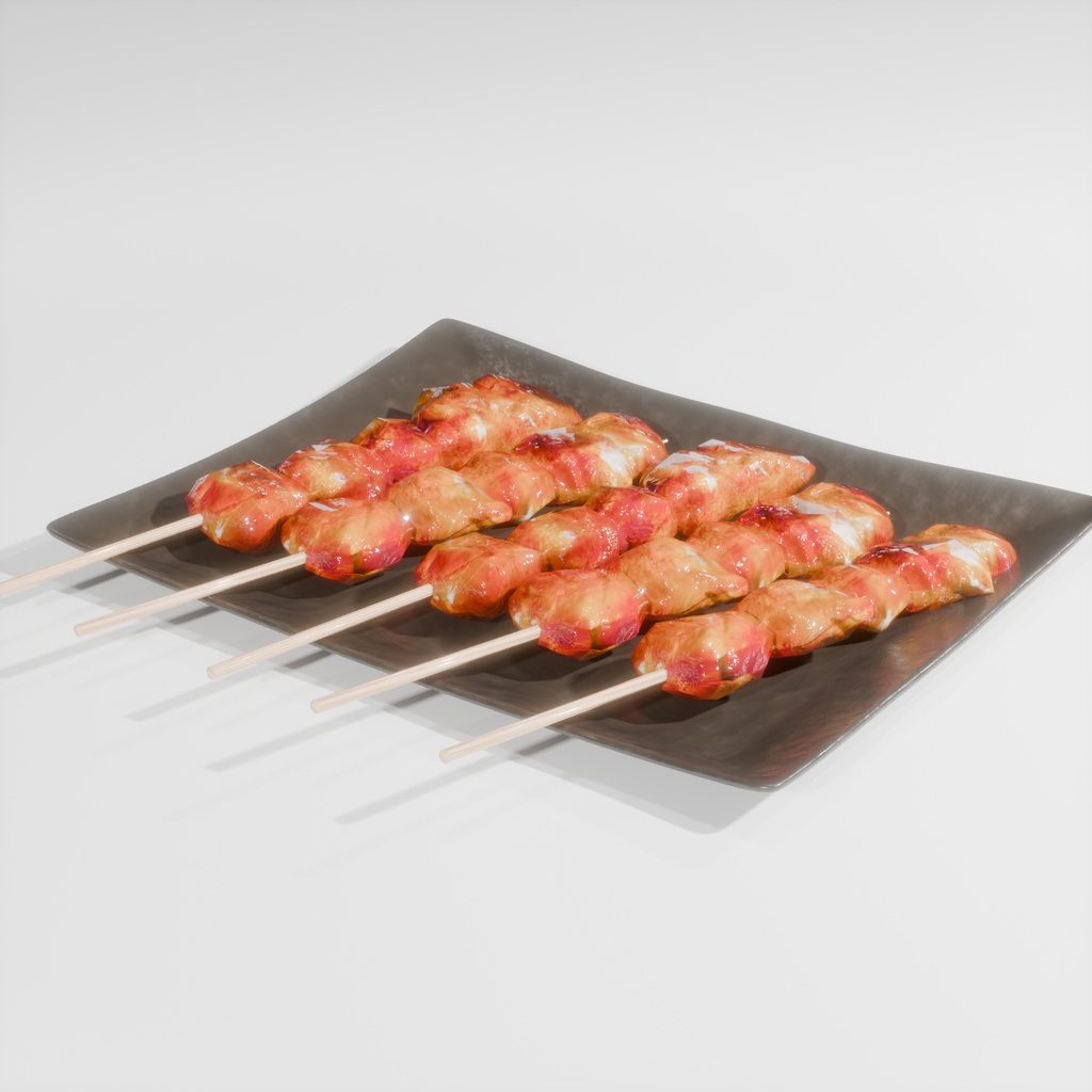 【無料配布】焼鳥のもも~Yakitori momo~Blender/FBX