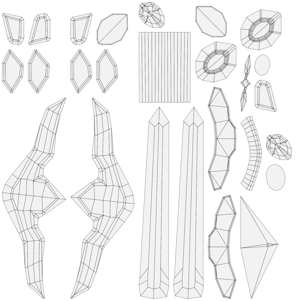 シンプルな剣モデル10種セット(ローポリ)~Blender/FBX