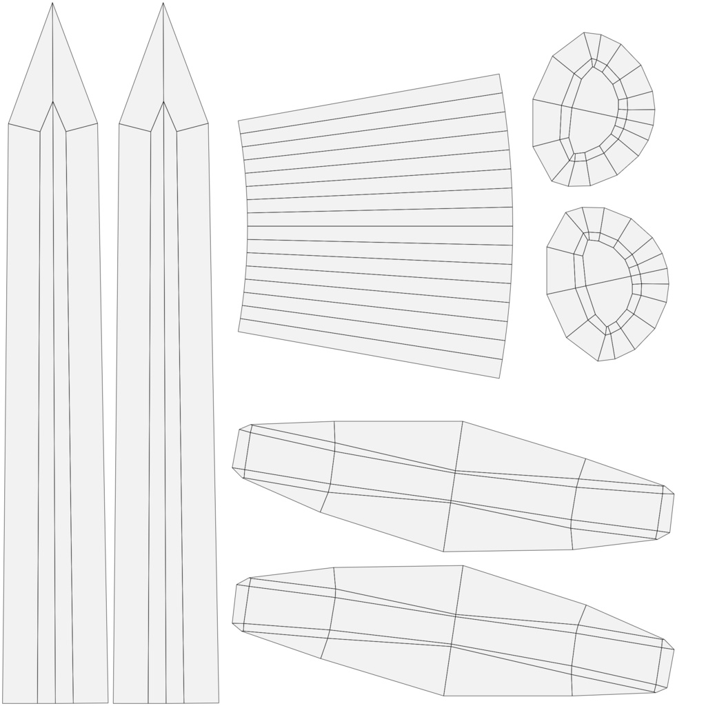 シンプルな剣モデル10種セット(ローポリ)~Blender/FBX