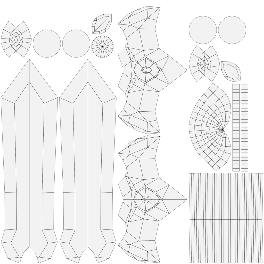 シンプルな剣モデル10種セット(ローポリ)~Blender/FBX