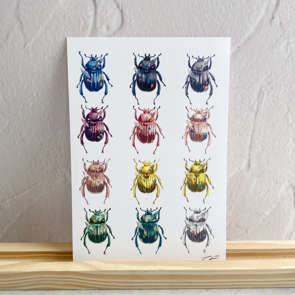 ポストカード【オオセンチコガネ × 鉱物】