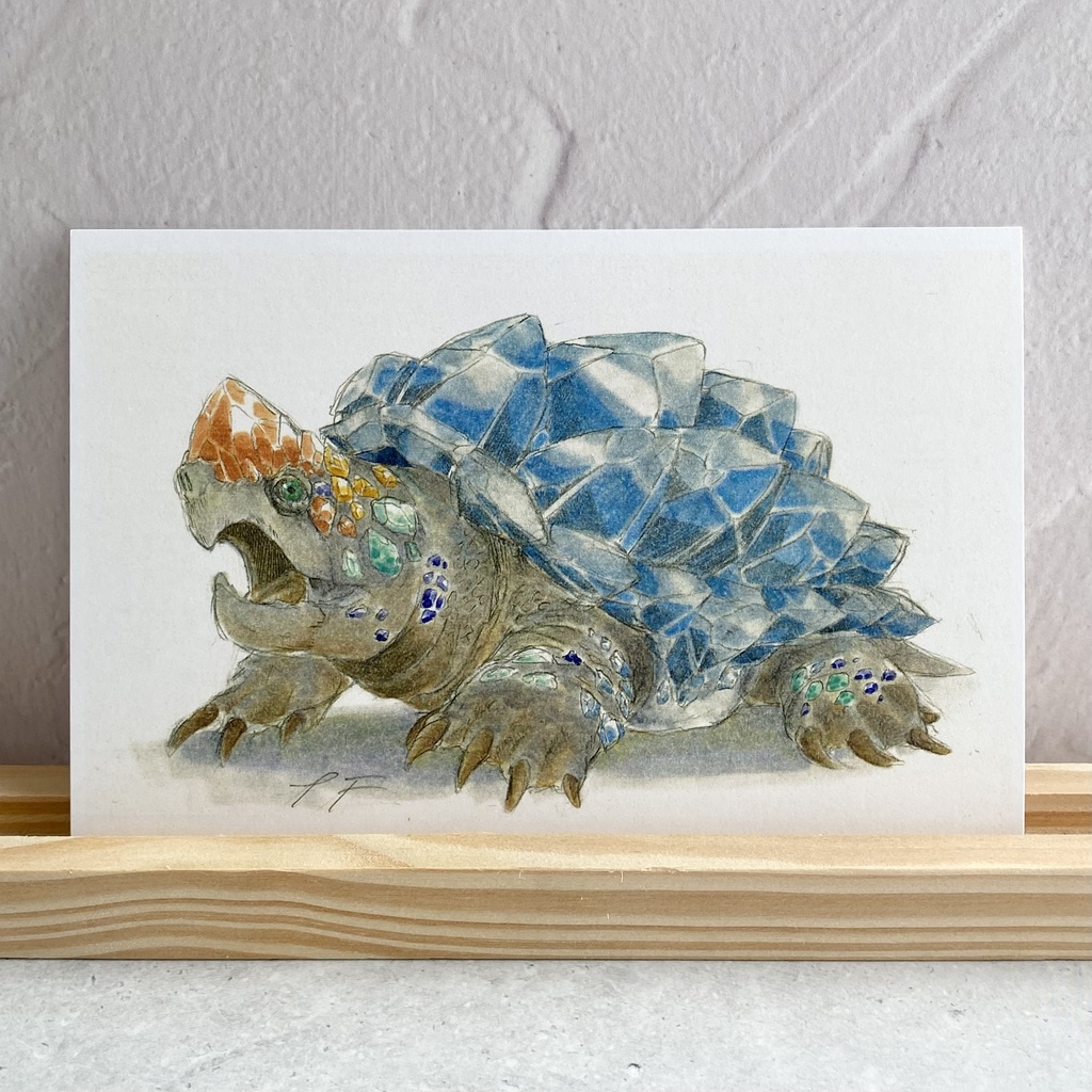 ポストカード【ワニガメ × 鉱物】