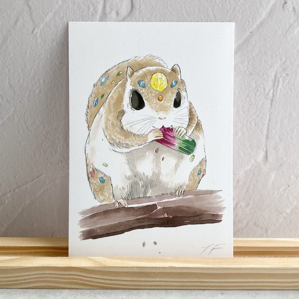 ポストカード【エゾモモンガ × 鉱物】