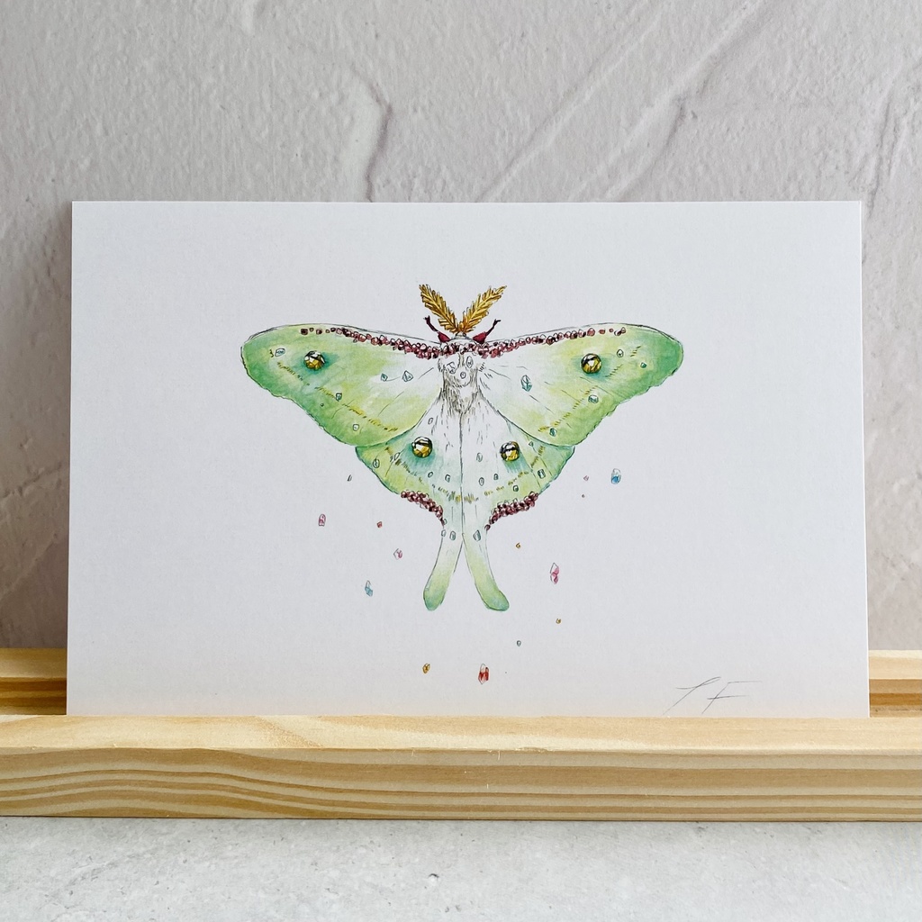 ポストカード【オオミズアオ × 鉱物】