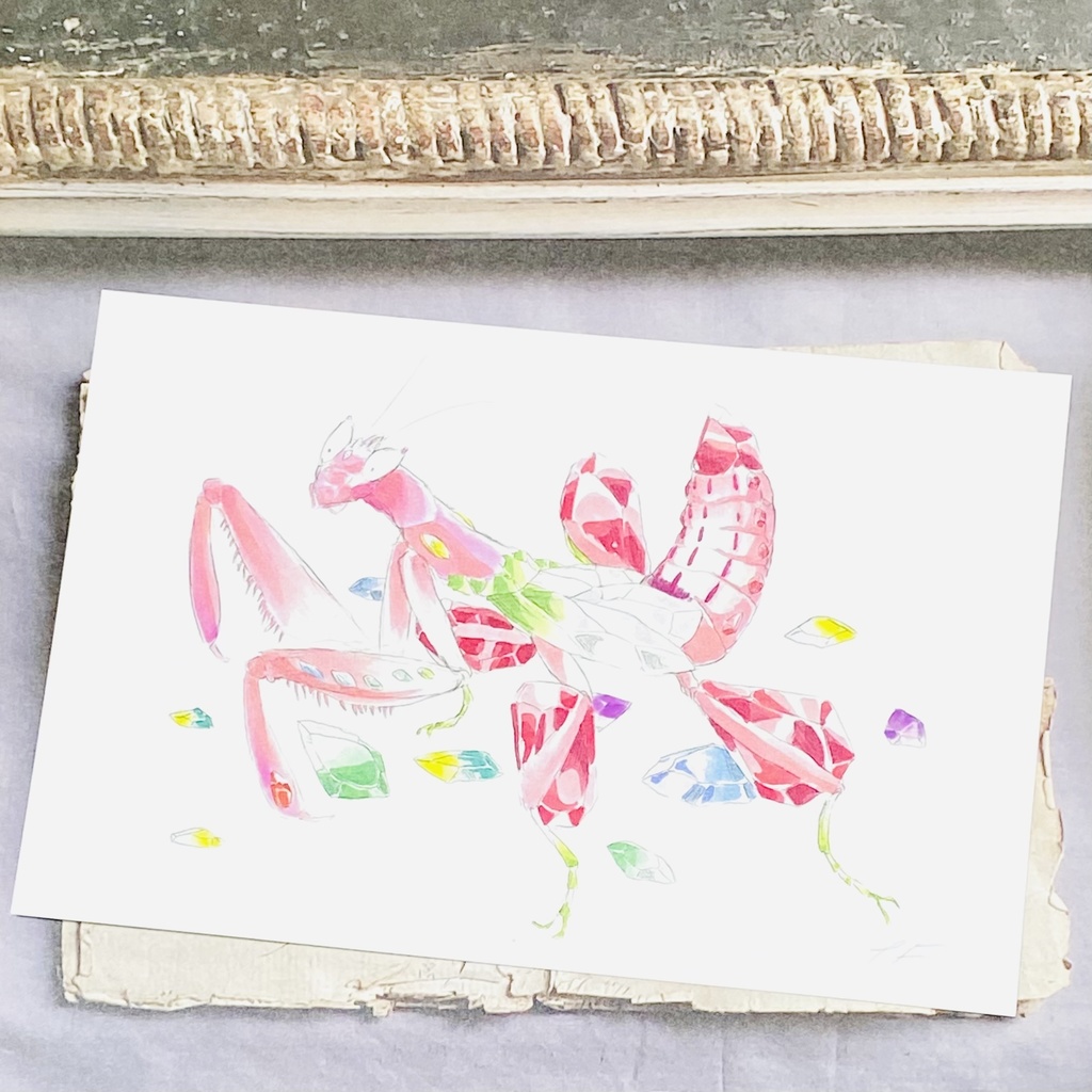 ポストカード【ハナカマキリ × 鉱物】