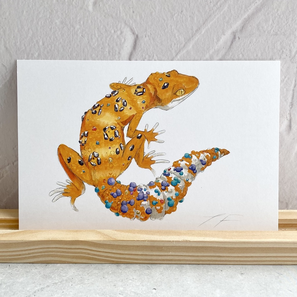 ポストカード【レオパードゲッコー × 鉱物】