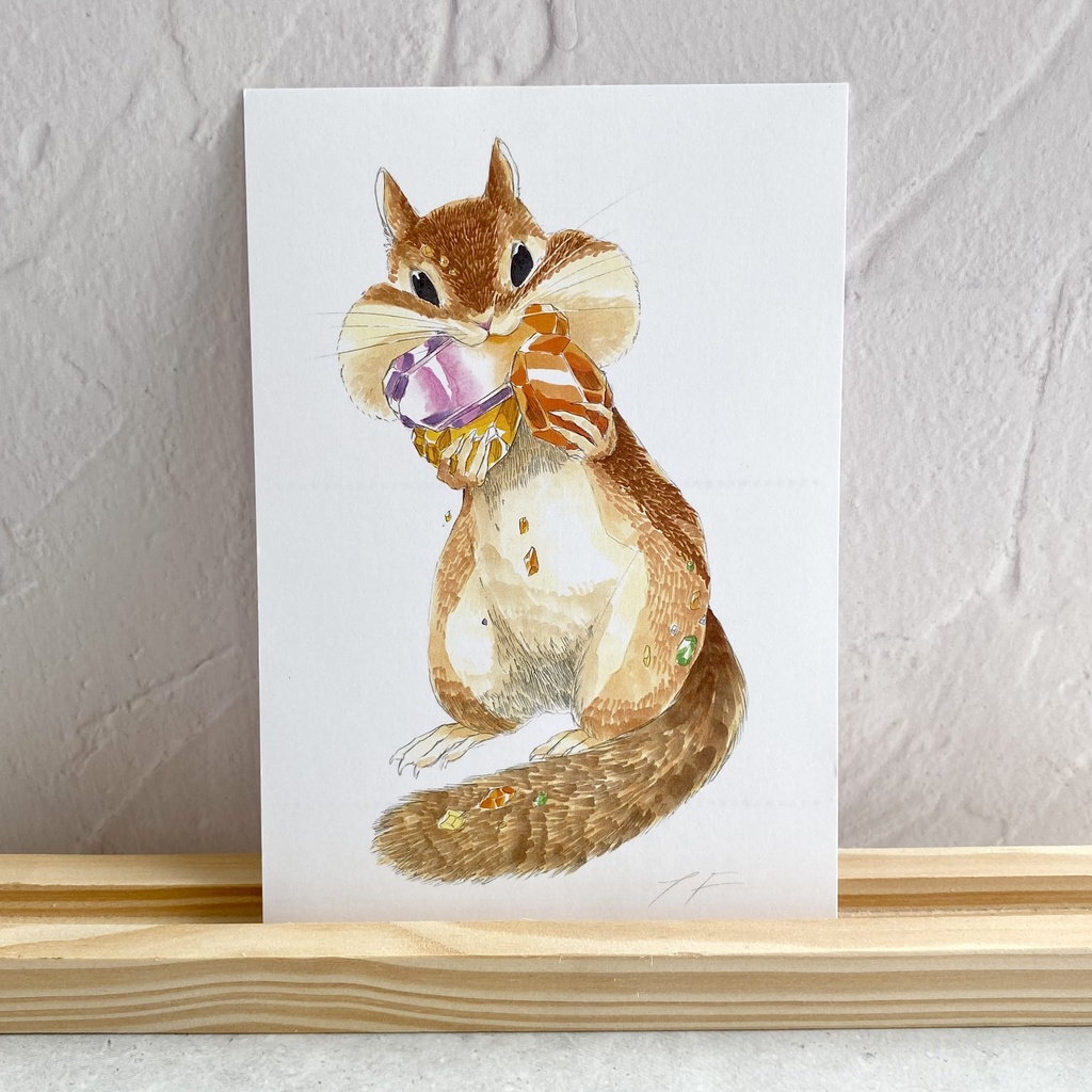 ポストカード【シマリス × 鉱物】