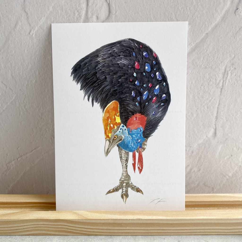 ポストカード【ヒクイドリ × 鉱物】