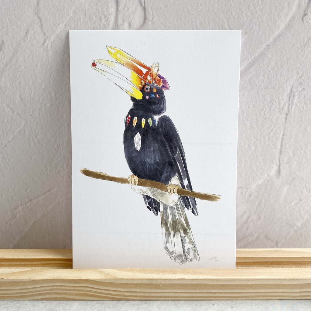 ポストカード【サイチョウ × 鉱物】