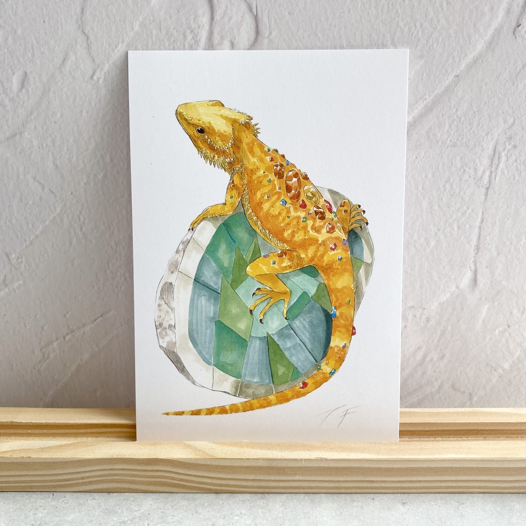 ポストカード【フトアゴヒゲトカゲ × 鉱物】