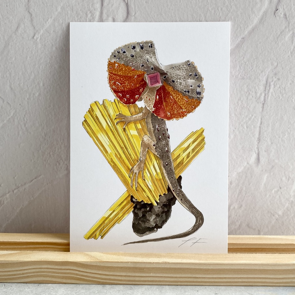 ポストカード【エリマキトカゲ × 鉱物】