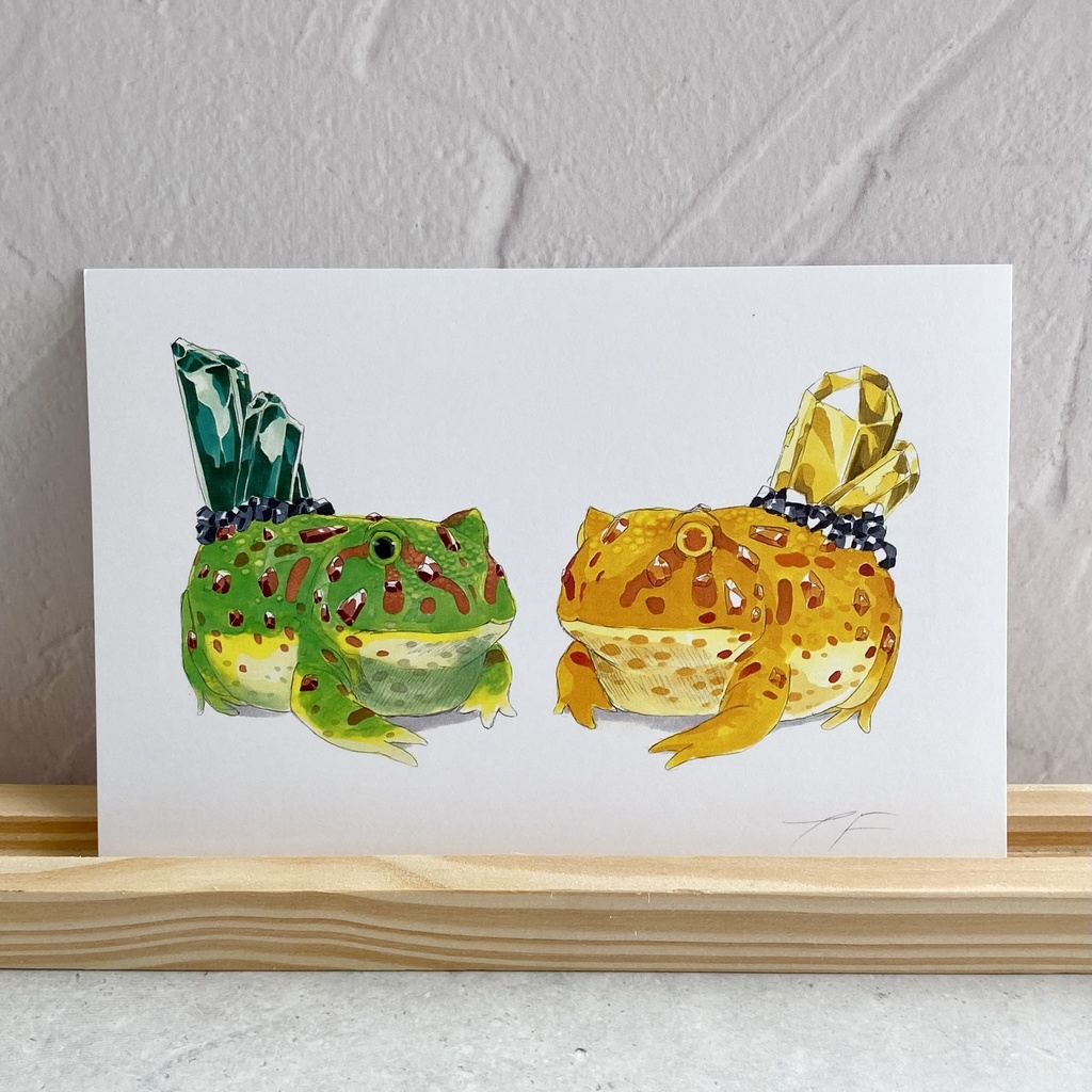 ポストカード【クランウェルツノガエル × 鉱物】