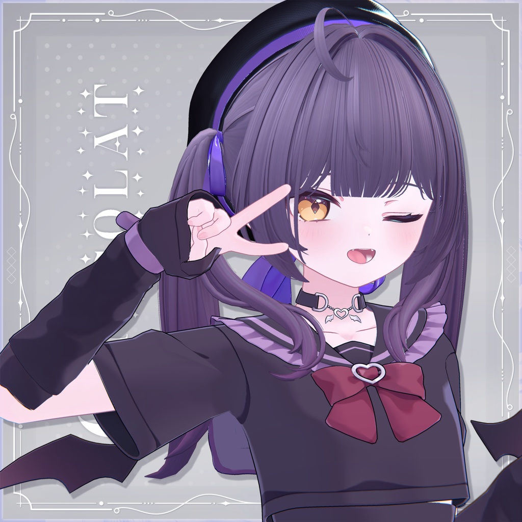 【VRchat】Noir Ribbon twin 【8アバター対応】