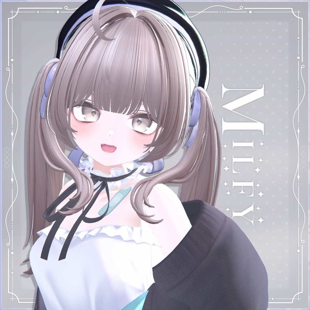 【VRchat】Noir Ribbon twin 【8アバター対応】