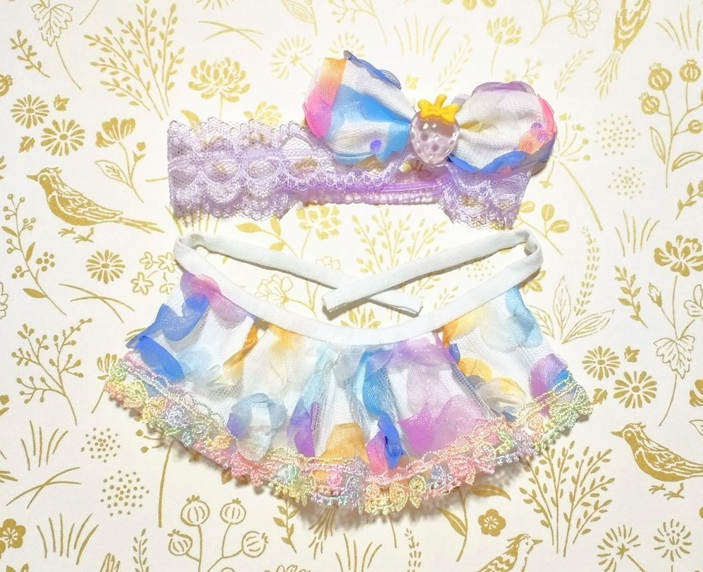 【パピぬい用】ゆめかわエプロンドレス〈パープル〉