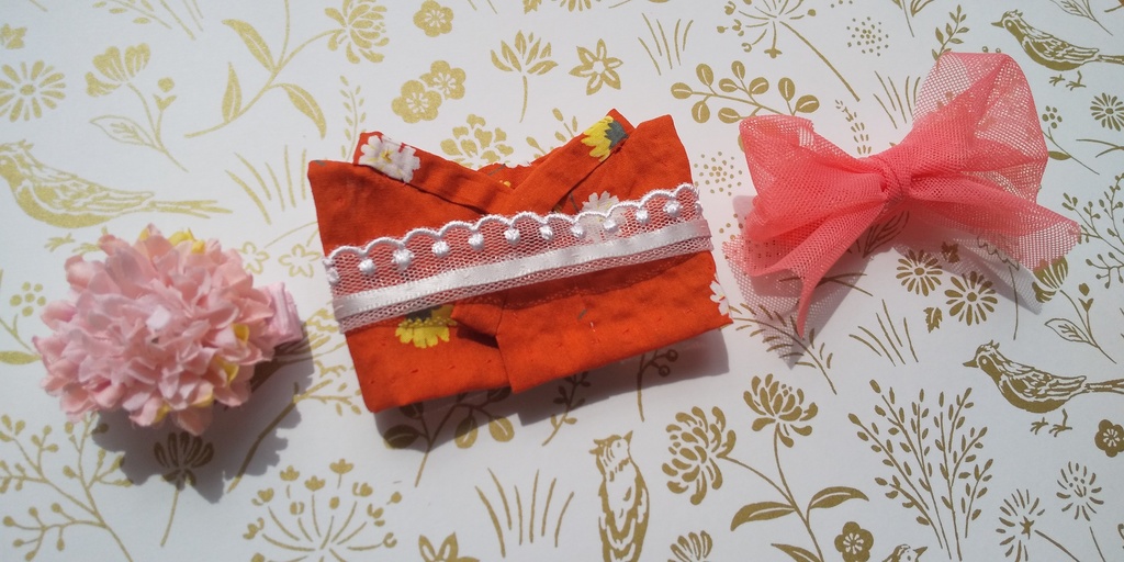【ぱぴ用】ちいさなマーガレットの朱色浴衣セット