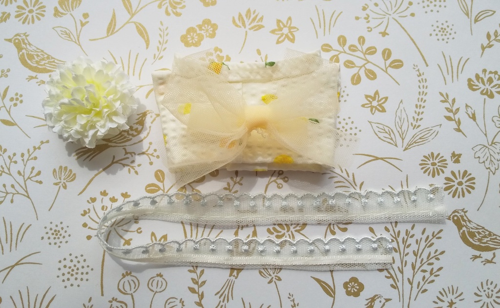 【ぱぴ用】ちいさな檸檬の白色浴衣セット