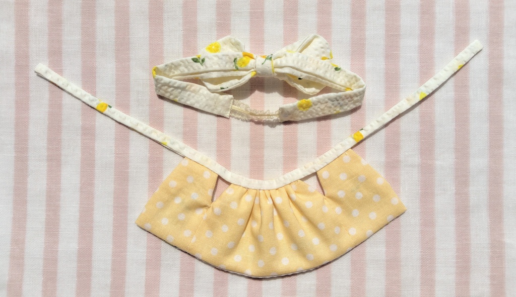 【パピぬい用】檸檬のエプロンドレス〈ホワイト〉