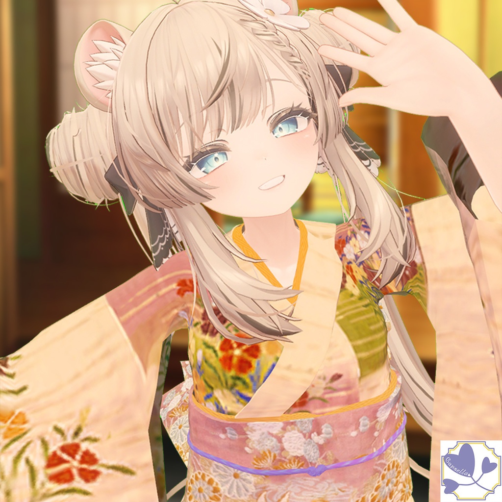 【VRChat】段に霞と撫子に蜻蛉文唐織 着物衣装【3Avatar対応】