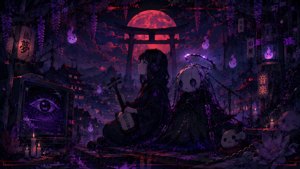 Dream Static — 4K Anime Horror Wallpaper