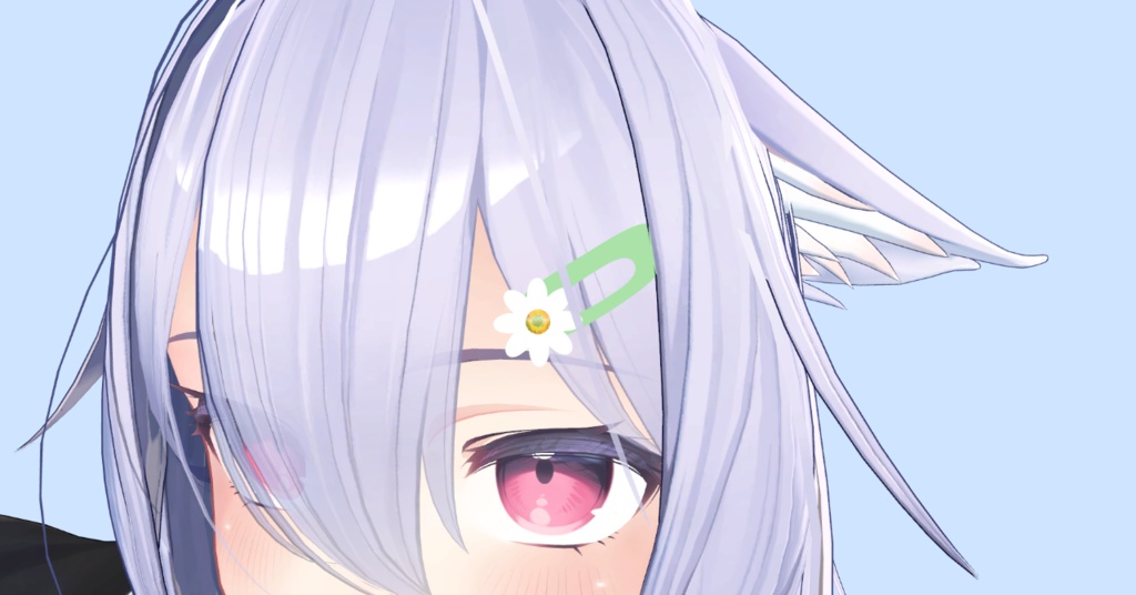 VRChat向け お花のヘアピン 桔梗ちゃん設定済み
