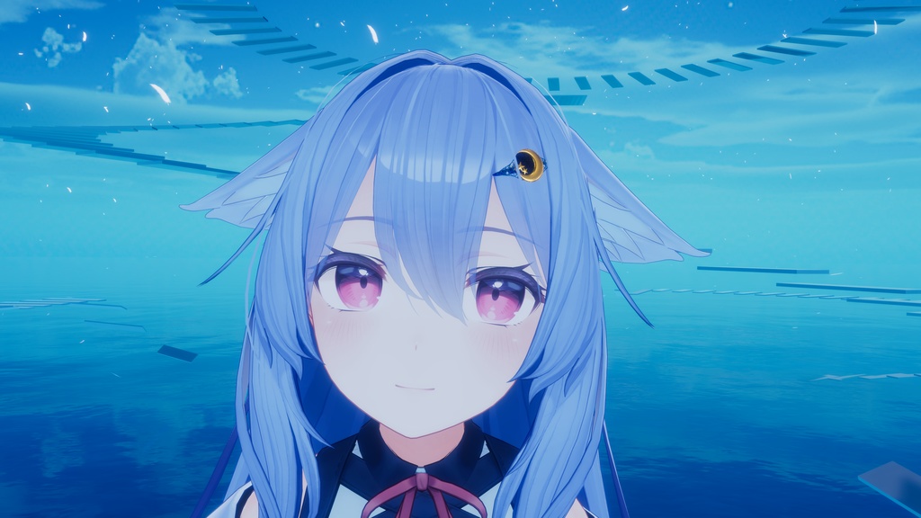 VRChat向け 月と星の髪留め 桔梗ちゃん設定済み