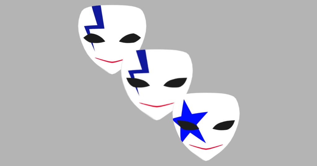 VRChat向け 黒の死神 コスプレ小道具 セット 桔梗ちゃん セットアップ済みプレハブ付き 仮面 ナイフ