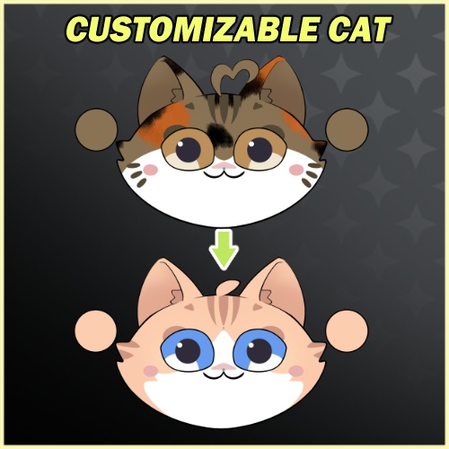 Idol Fan Cat | Live2d Asset Animated Head Accessory