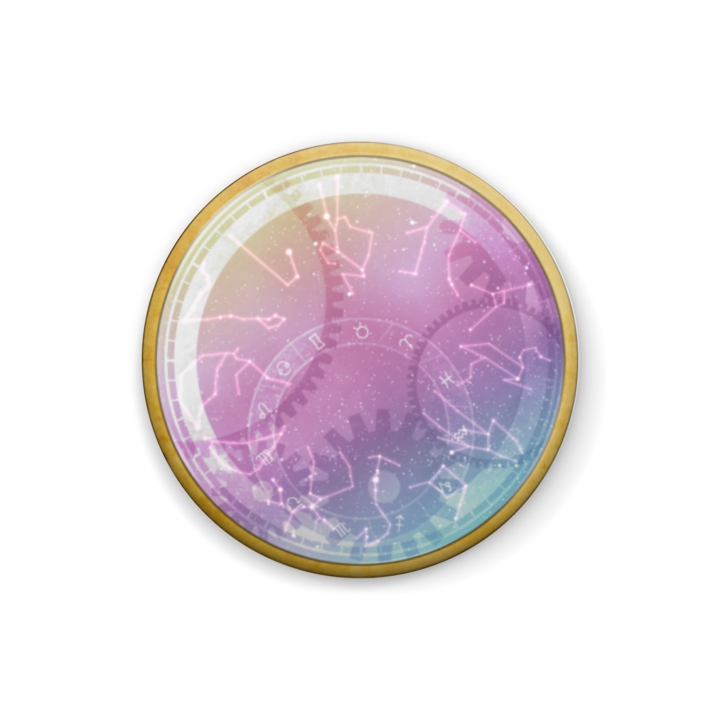 12星座盤缶バッジ(色違い3種)