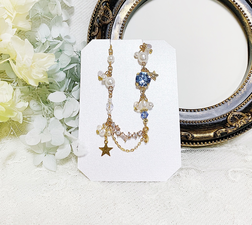 Element Bijouxーー星空のブレスレットーーブルー系2種