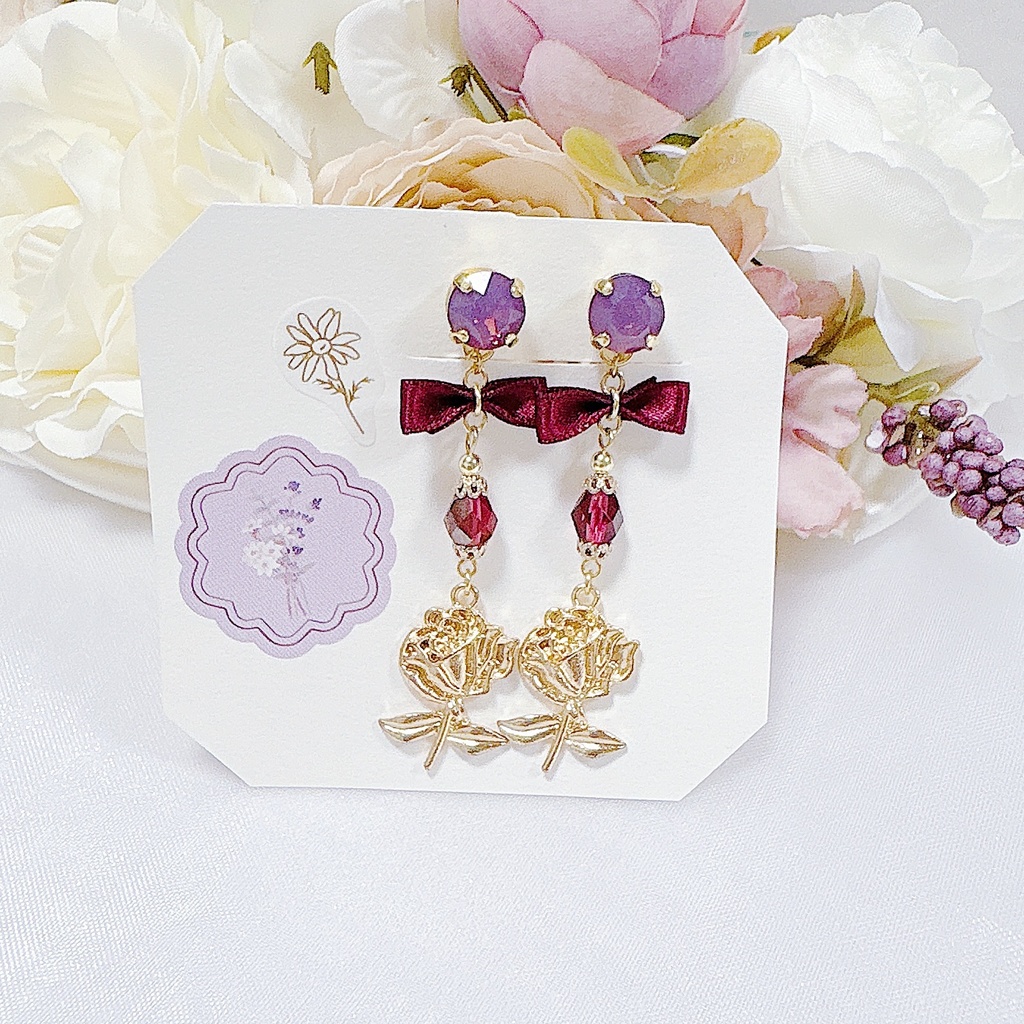 Maira Rosa『ローズリボン イヤリング』