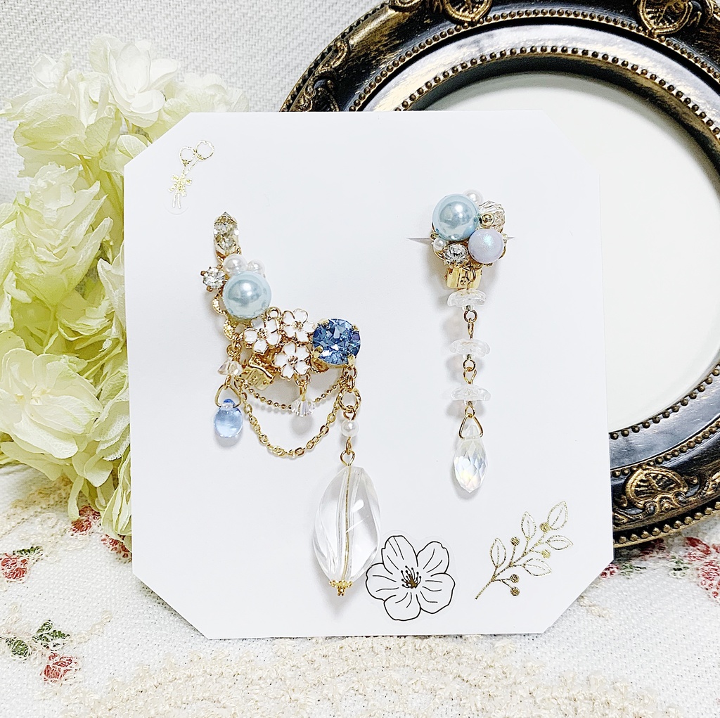 -Sakura bouquet-イヤーカフセット【Lt.sapphire】