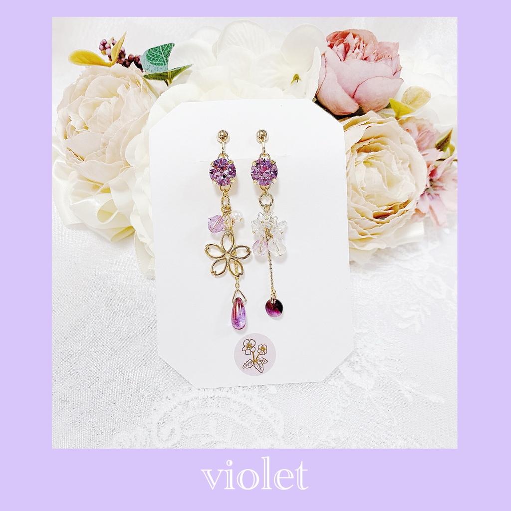 Nostalogic blossom -紫桜のイヤリング-【2種】