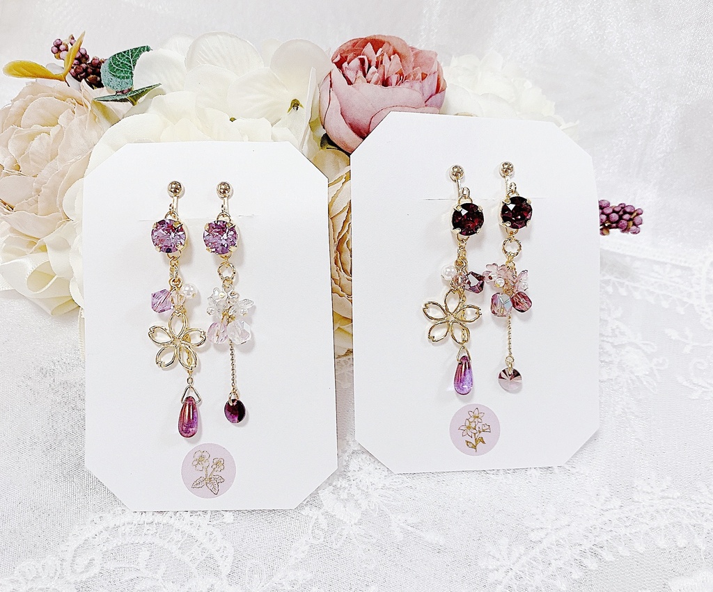 Nostalogic blossom -紫桜のイヤリング-【2種】