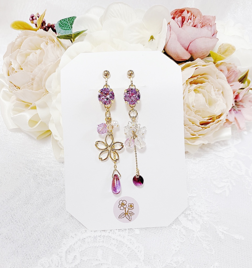 Nostalogic blossom -紫桜のイヤリング-【2種】
