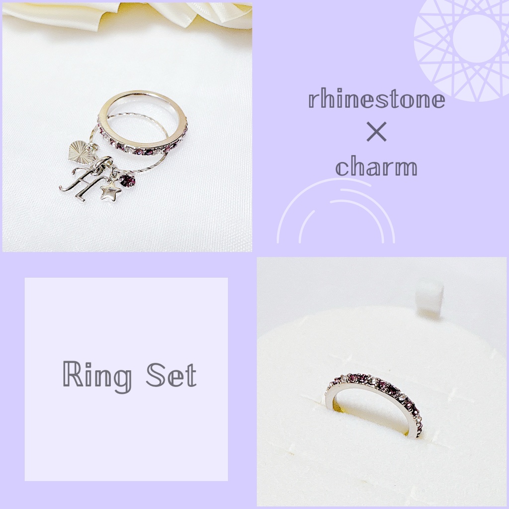 Heart Ring Set 💜イニシャル付き