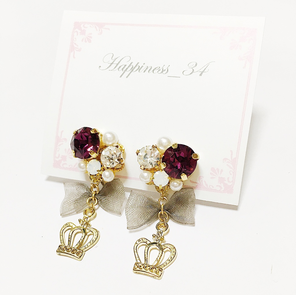 Princess Crown Earrings 王冠のピアス イヤリング Happiness 34