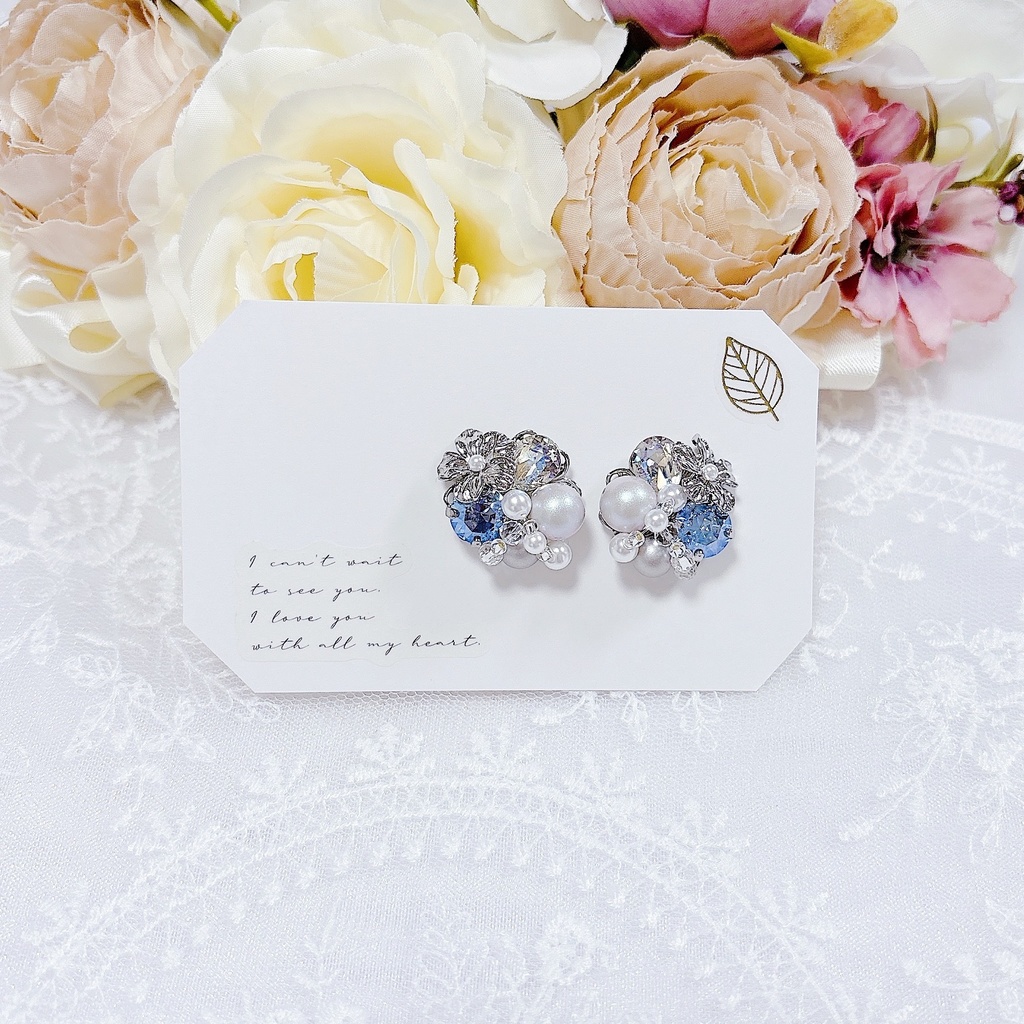 ໒꒱ sirène ໒꒱ ブーケビジューピアス