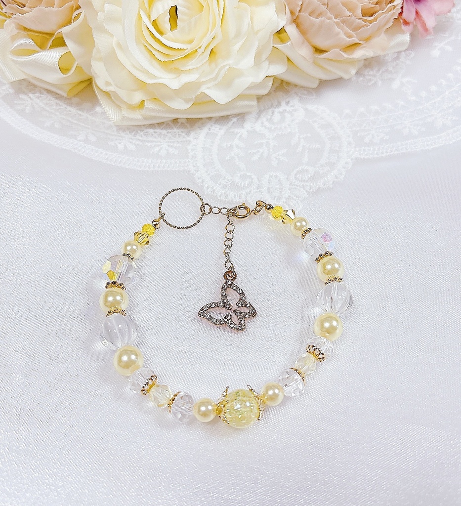 【SALE】𝐩𝐚𝐬𝐭𝐞𝐥 𝐜𝐨𝐥𝐨𝐫𝐬【イエロー】天然石ブレスレット